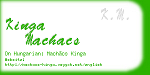kinga machacs business card